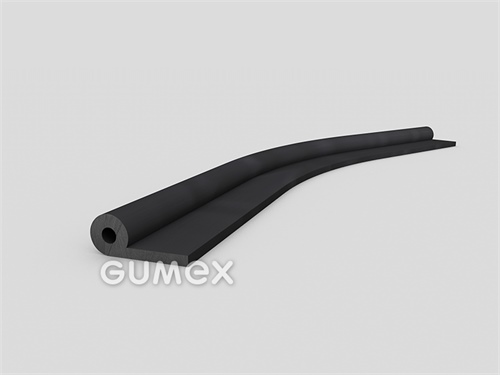 Gumový profil tvaru "P" s dutinkou, 20x8/2mm, 60°ShA, NBR, -40°C/+70°C, čierny